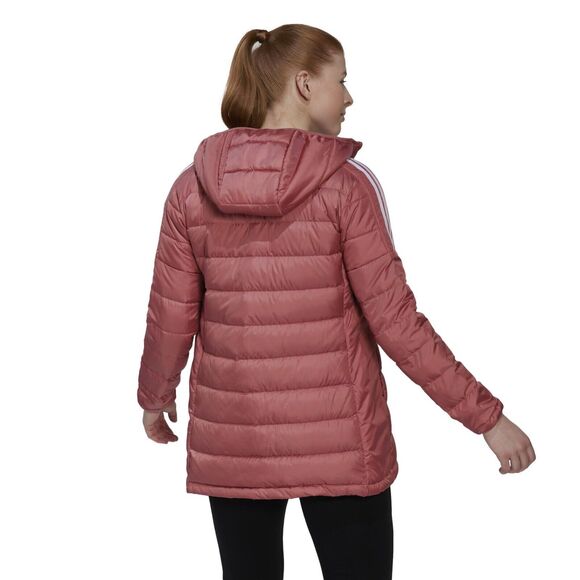 adidas Essentials Light Down Hooded Parka Jacket Wonder Red HK4620 Women's L - Picture 3 of 16